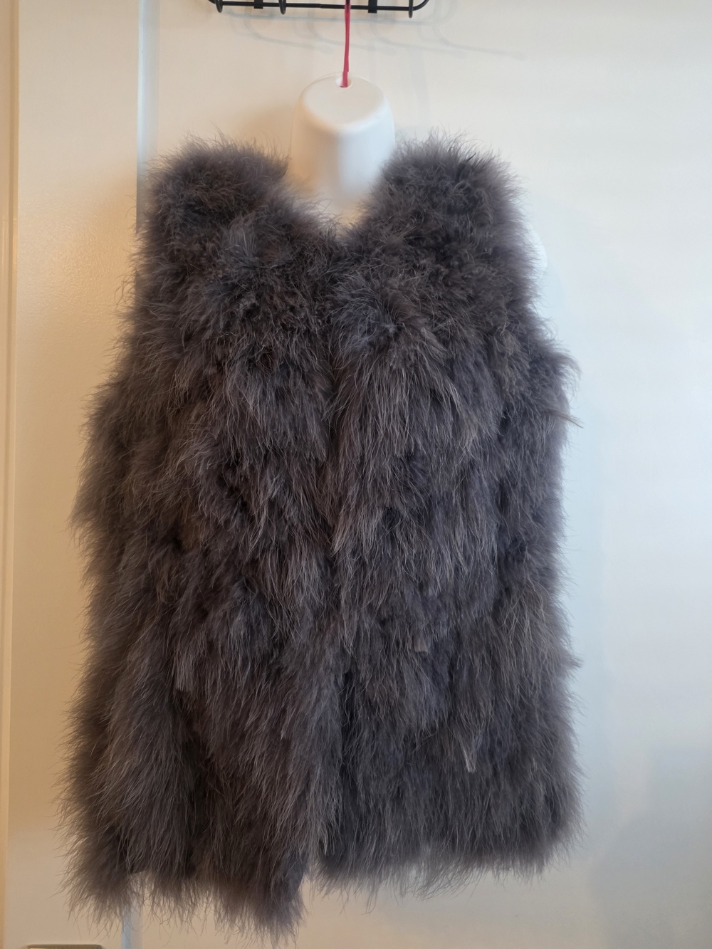 Real Ostrich Feathers Vest Size S.